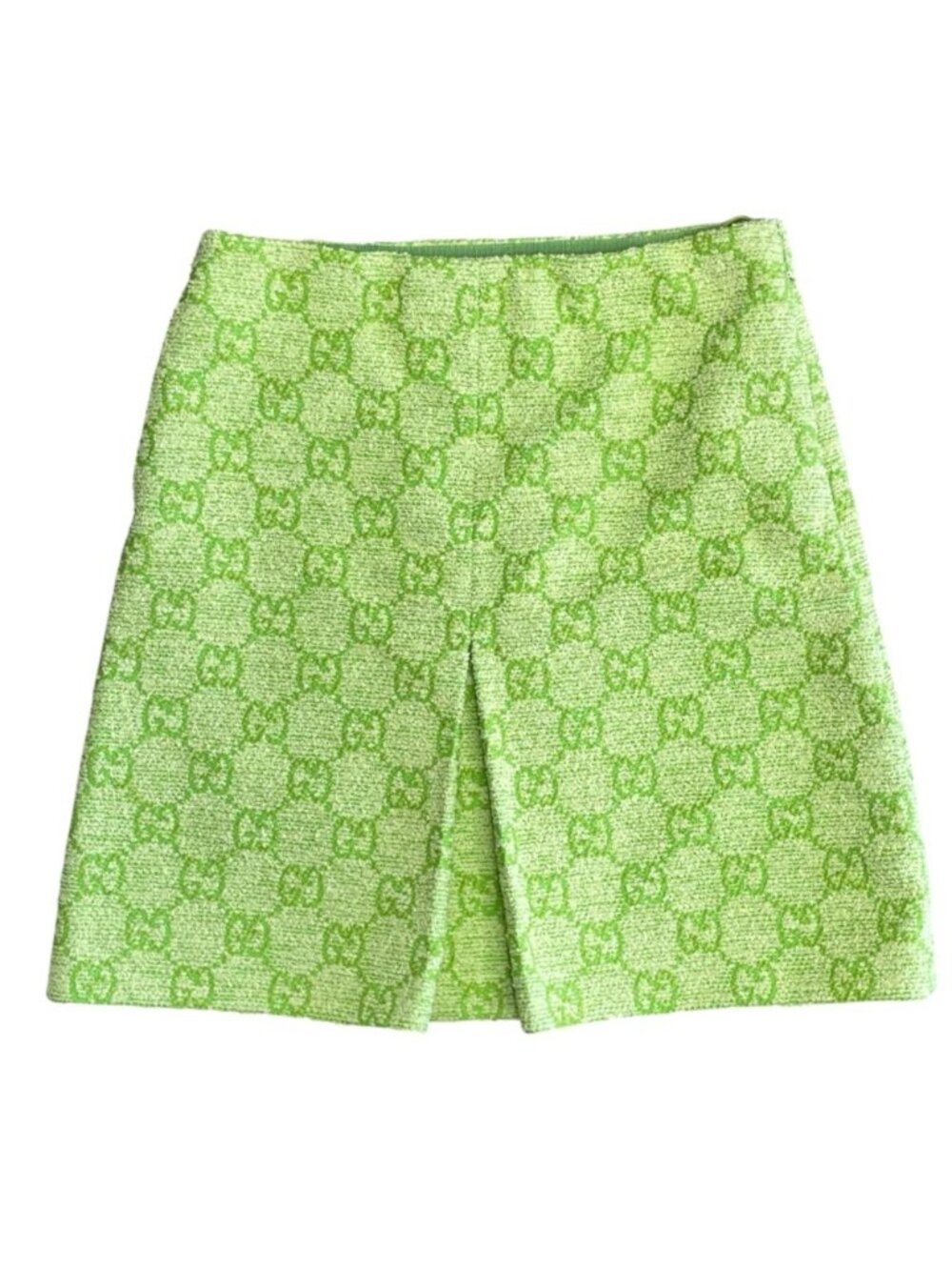 Gucci Skirt Mini GG Logo Cotton Polyester Lime Green